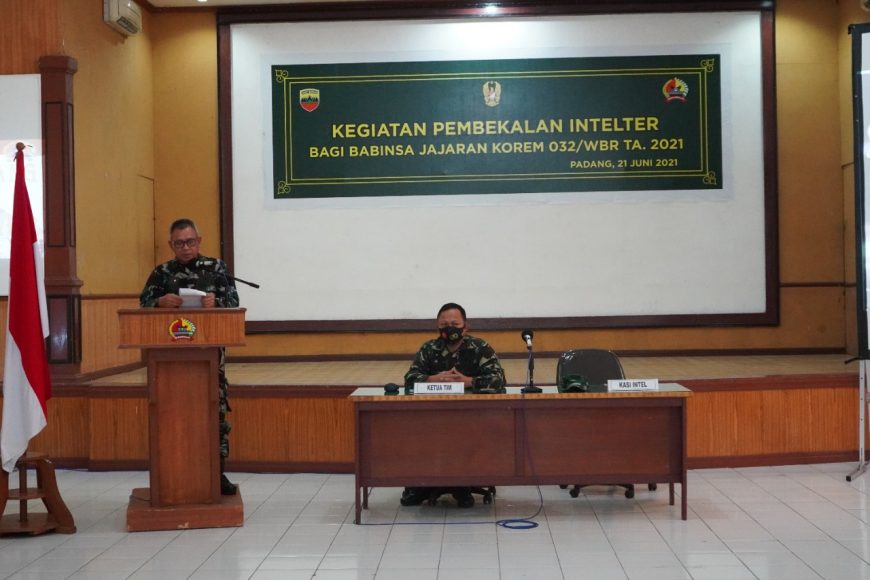 Korem 032/Wbr Gelar Pembekalan Intelter TA 2021 Bagi Babinsa se-Jajaran