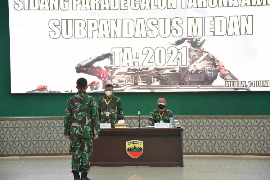 Aspers Kasdam I/BB Buka Sidang Parade Penerimaan Catar Akmil TA 2021 Subpandasus Medan