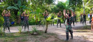Jaga Imunitas, Satgas TMMD Kodim 0204/DS Senam Pagi Sebelum Bekerja