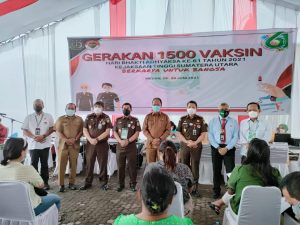 Dalam Rangka HBA ke-61, Kejati Sumut Gelar Gerakan 1500 Vaksin