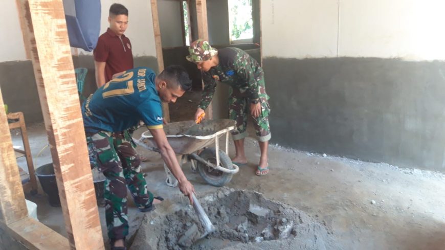 Pembangunan Rumah Layak Huni TMMD/N ke 111 Masuk Tahap Pemlasteran 3 Pelaster