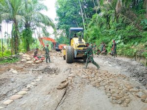 Ini Hasil Pemadatan Ulang Badan Jalan TMMD Kodim 0204/DS