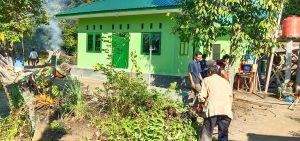 Sudah Rampung, Satgas TMMD Kodim 0204/DS Lanjutkan Pembenahan Halaman Musholla Al Kahfi