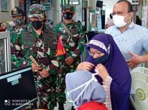 Kodim 0306/50 Kota Ikuti Vidcon Pelaksanaan Serbuan Vaksinasi COVID-19