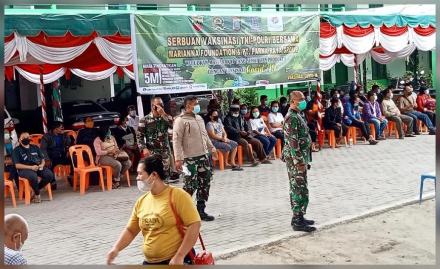 Kodam I/BB Bersama Poldasu Gelar Serbuan Vaksinasi TNI-Polri di Kabupaten Samosir 2 Vaksin Serbuan
