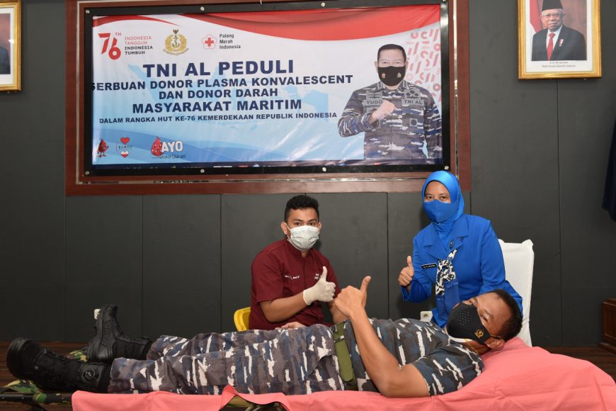 TNI AL Peduli Donor Plasma Konvalescent dan Donor Darah Masyarakat Maritim