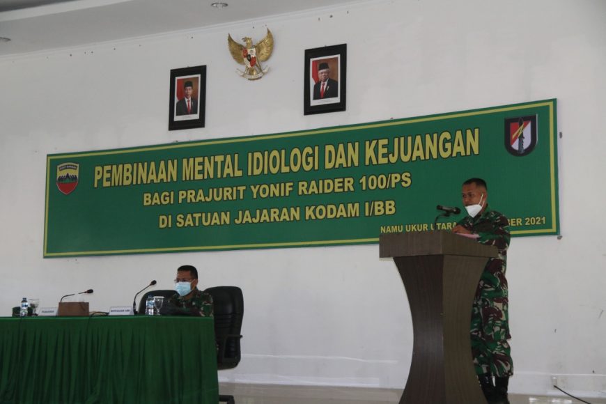 Prajurit Yonif Raider 100/PS Terima Pembinaan Mental Ideologi dan Kejuangan 2 MI 1 1