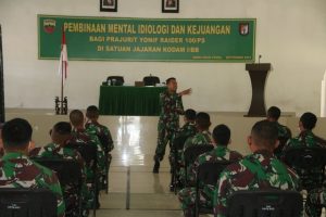 Prajurit Yonif Raider 100/PS Terima Pembinaan Mental Ideologi dan Kejuangan