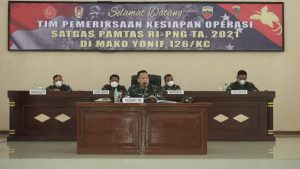 Pemeriksaan Kesiapan Operasi Yonif 126/KC Untuk Pamtas RI-PNG