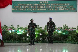 Pangdam I/BB Pimpin Acara Pengalihan Komando dan Pengendalian Yonif 126/KC dari Korem 022/PT ke Brigif 7/RR dan Yonif 121/MK Brigif 7/RR ke Kodam 1/BB