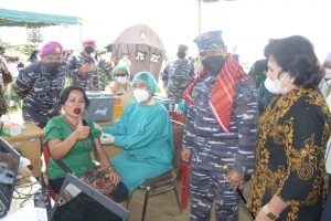 Lantamal I Bekerjasama dengan MUI dan Pemkab Tanah Karo Vaksin Warga Kabanjahe