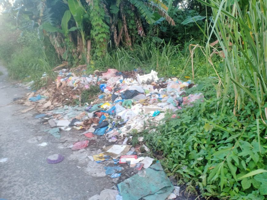 Sampah Menumpuk Berbulan di Bantaran Parit Sulangsaling Kelurahan Binjai