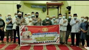 Polisi Rindu Masyarakat, Personil Polres Asahan Gasuling Damas di Masjid AR-Rasyidin