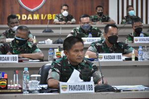 Pangdam I/BB Ikuti Rapat rencana Operasi PPKM dan Vaksinasi Secara Virtual dengan Panglima TNI