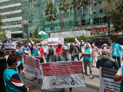 Aksi Damai Pengungsi Afghanistan di Kantor UNHCR