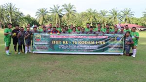 Sambut HUT ke-72 Kodam I/BB, Kodim 0209/LB Gelar Laga Persahabatan Dengan Tim Askos