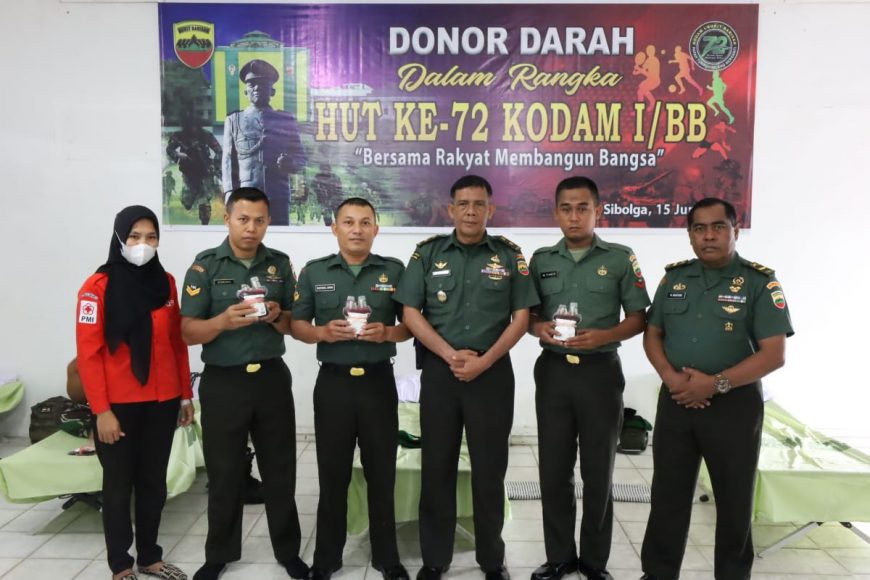 Sambut HUT ke 72 Kodam I/BB, Korem 023/KS  Gelar Donor Darah