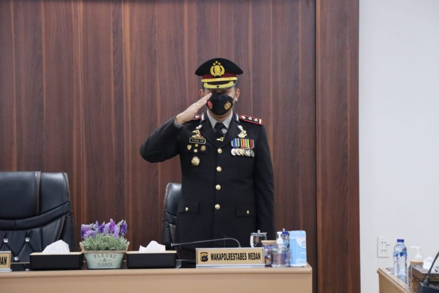 Polrestabes Medan Laksanakan Upacara Hari Lahir Pancasila Secara Virtual