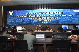 Kadisinfohlahta Pimpin Rakor Validitas Data Sisfo TNI AD Terintergrasi TA 2022
