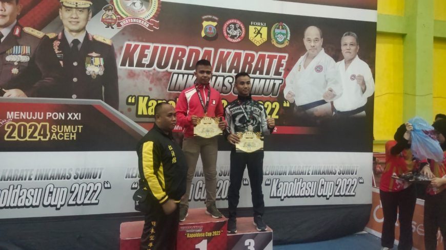 Prajurit Yonif Raider 100/PS Berhasil Raih Medali Emas Kejuaraan Karate Piala Kapoldasu TA 2022