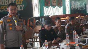 Silaturrahim dengan PWI Langkat, Kapolres Ajak Tingkatkan Sinergitas 3 Kapolres Langkat saat silaturahmi dengan PWI