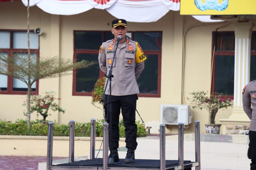 Kapolres Aceh Timur Tekankan Tanggungjawab dan Kebersamaan Saat Pimpim Apel Perdana