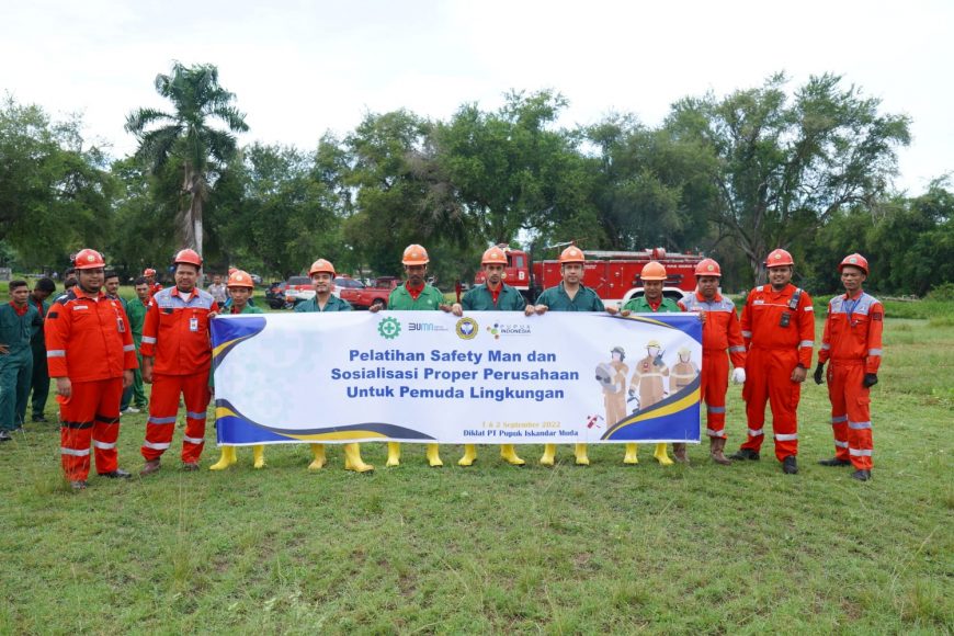 Puluhan Pemuda di Lingkungan PT PIM Ikut Pelatihan Safety Man dan Sosialisasi tentang Kebencanaan