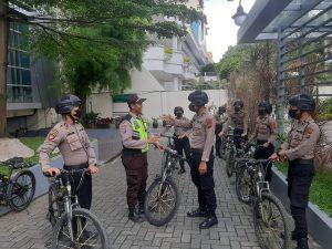 Sat Samapta Polrestabes Medan Gelar Patroli Bersepeda Untuk Menyasar Beberapa Objek Vital di Kota Medan