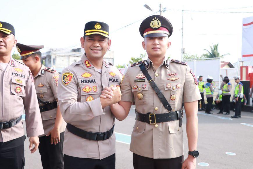 Kapolres Lhokseumawe Pimpin Sertijab Kasatpolairud dan Kapolsek Dewantara