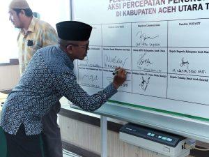 Pemkab Aceh Utara dan Para Pengambil Kebijakan Tanda Tangan Komitmen Bersama Tangani Stunting