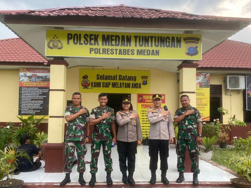 Kapolsek Medan Tuntungan Adakan Diskusi Kamtibmas Bersama Kasiops Menarhanud-2 PB