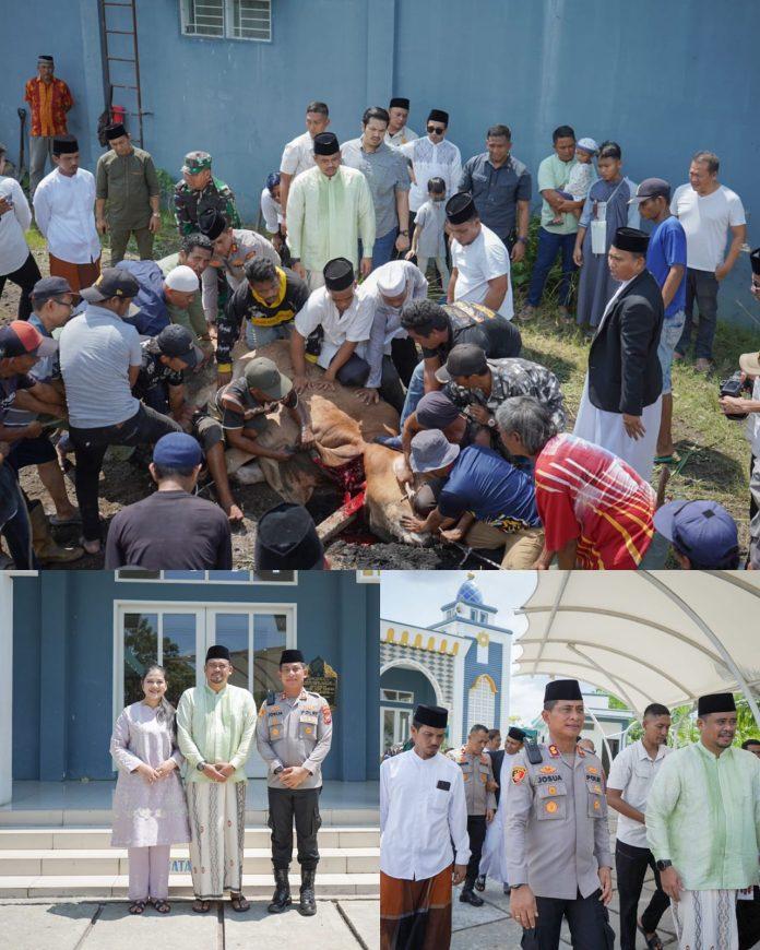 Kapolres Pelabuhan Belawan Hadiri Sholat Idul Adha dan Pemotongan Hewan Kurban Bersama Gubernur Sumut, Wakapolda Sumut dan Walikota