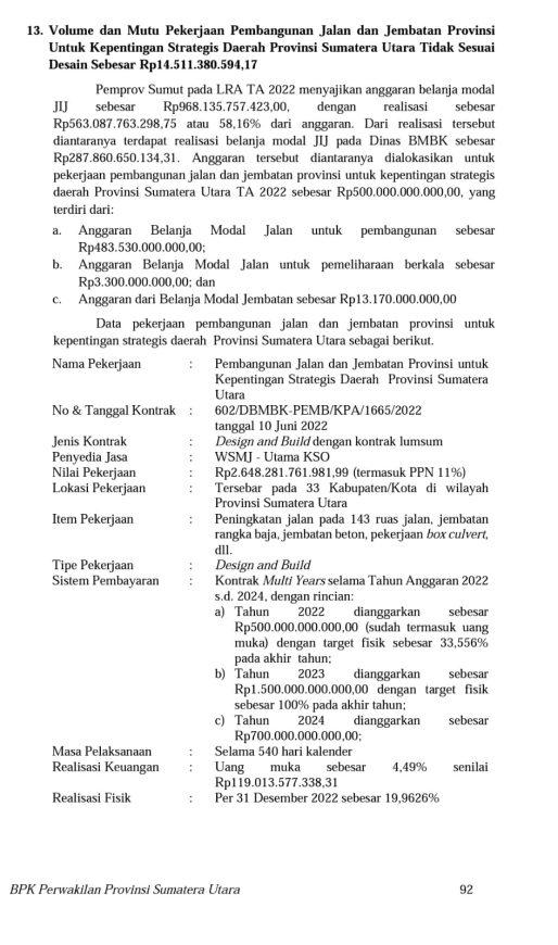 BPK RI Perintahkan KSO Proyek Rp 2,7T Kembalikan Rp 14,5 Miliar