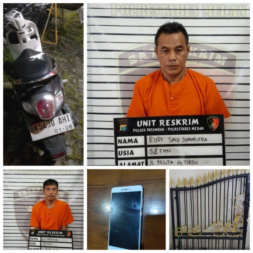 Tim Anti Begal Polrestabes Medan dan Polsek Patumbak Tangkap Basah 2 Maling Pagar