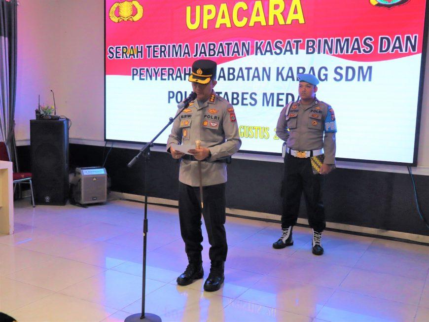 Polrestabes Medan Gelar Sertijab Kasat Binmas dan Kabag SDM
