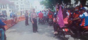 Berjalan Kondusif, Polrestabes Medan Kawal Demo Serikat Buruh di Lapangan Merdeka
