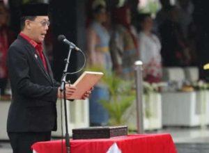 Ketua DPRD Medan Hasyim Bacakan Teks Proklamasi Saat Upacara HUT RI Ke-78