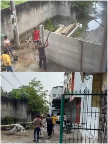 Tembok Penghalang Kompleks Tata Residence dan Katamso Square Tahap II Akhirnya Dibongkar