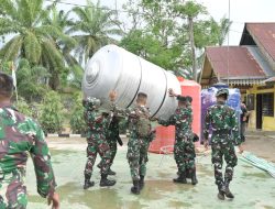 Satgas Gulbencal Kodam I/BB Bersama Kemenhan RI Pasang Instalasi Water Treatment untuk Warga Kampung Lama, Kec. Besitang
