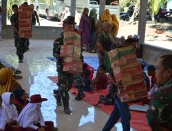 Satgas Kodim 0212/TS Gelar Trauma Healing dan Bansos di Angkola, Tapsel