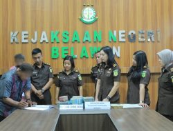 Kejari Belawan Terima Pengembalian Kerugian Negara Rp500 Juta dari Eks Kepsek SMAN 19 Medan