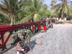 Kodim 0208/AS Rampungkan Pembangunan Jembatan Modular di Desa Lubuk Palas