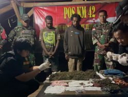 Satgas Yonif 403/WP Gagalkan Penyelundupan 2 Kg Ganja di Perbatasan RI–PNG