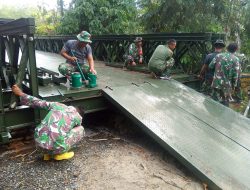Kodim 0207/Simalungun Bersama Yonzipur I/DD Rampungkan Jembatan Modular di Dolok Maraja 