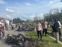 Ratusan Personel Polres Tebing Tinggi Dikerahkan Amankan Konflik di Sipispis