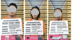 Polres Tebing Tinggi Tangkap Tiga Tersangka, Sita 9,59 Gram Sabu
