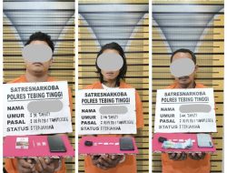 Polres Tebing Tinggi Tangkap Tiga Tersangka, Sita 9,59 Gram Sabu