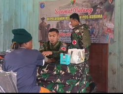 “Torang Sehat Kampung Kuat” Satgas Yonif 645/GTY Pos Kurima Melaksanakan Pelayanan kesehatan Gratis 1 x 24 Jam