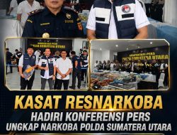 Kasat Narkoba Polres Tanjungbalai Hadiri Konferensi pers Ungkap Narkoba Polda Sumut