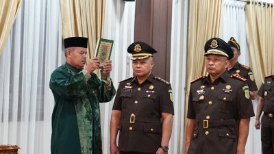 Lantik Asisten Pemulihan Aset dan 5 Kajari, Kajati Sumut Tegaskan Jaga Integritas dengan Iman serta Loyalitas